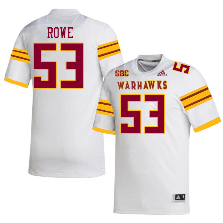 #53 Jordan Rowe Louisiana-Monroe Warhawks College Football Jerseys Stitched-White